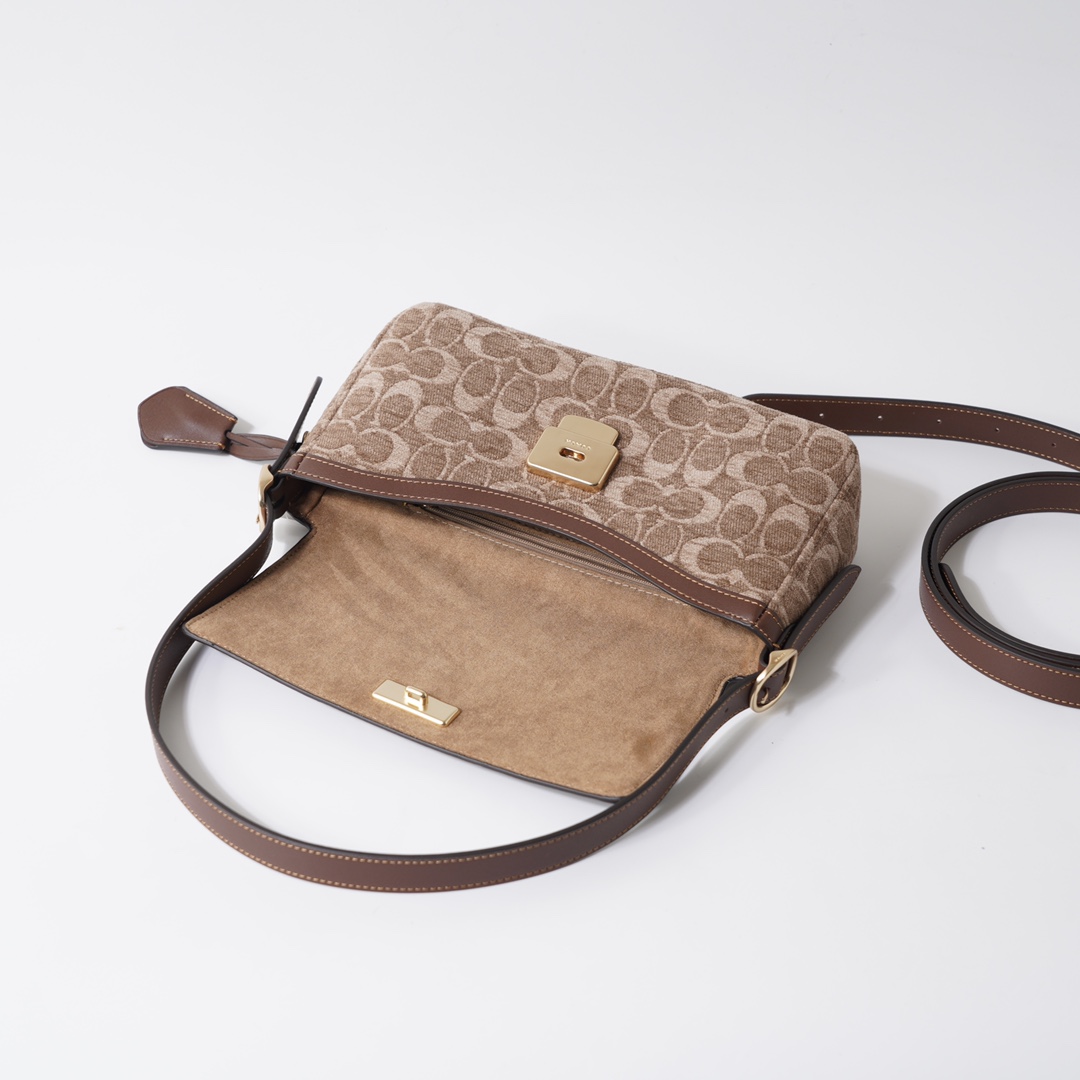 Coach 纯 COACH蔻驰 CCV65 奥莱女士ETTA25号 单肩包腋下包