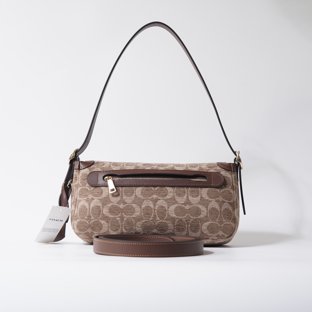 Coach 纯 COACH蔻驰 CCV65 奥莱女士ETTA25号 单肩包腋下包
