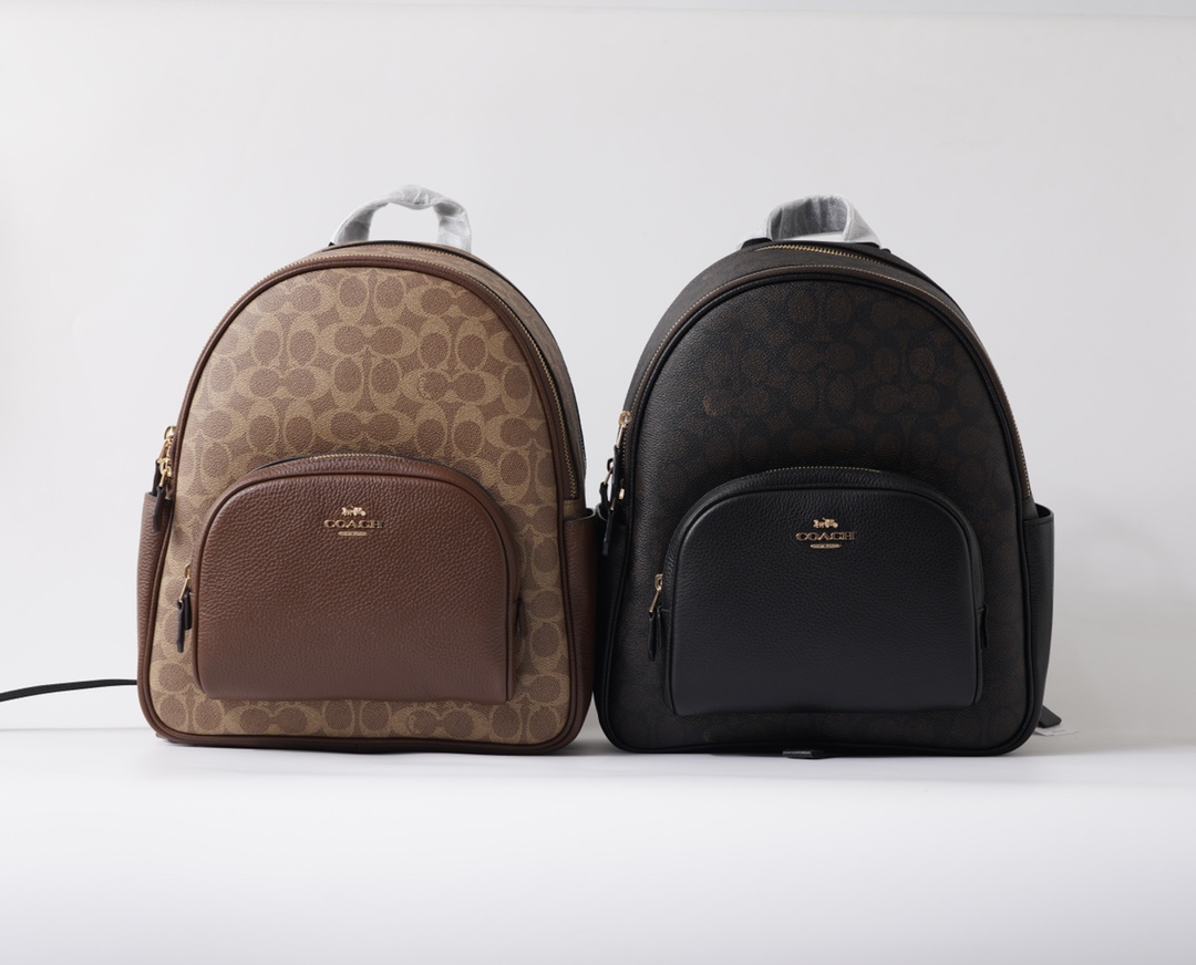 Coach 纯 COACH蔻驰 CZ176 Court27系列女士双肩包 背包 头层牛皮配 老花材质