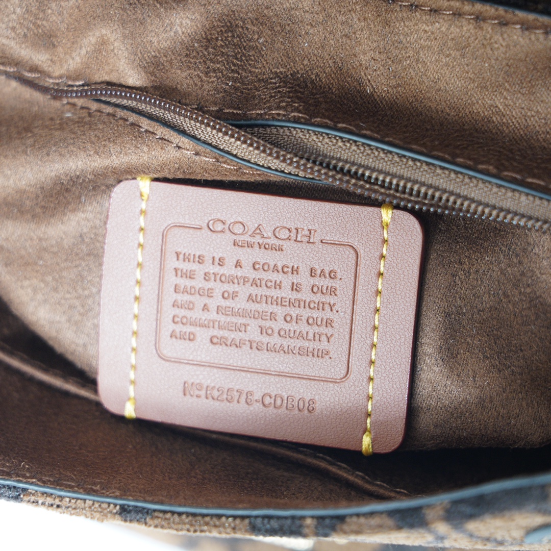 Coach 纯 COACH蔻驰 CDB08 Emory系列奥莱款女士老花 手提包 斜挎包，老花织物料配牛皮材质