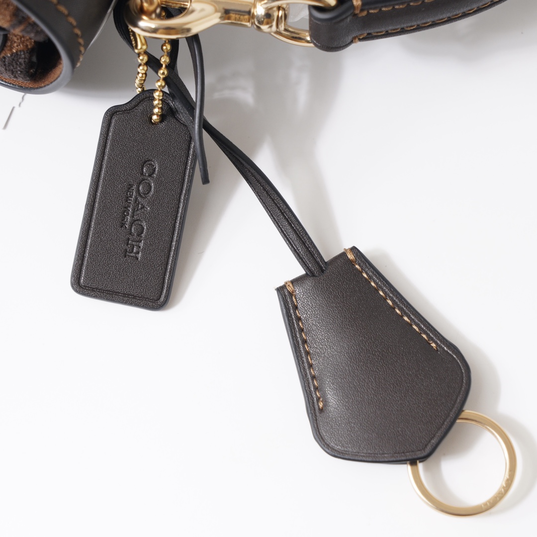 Coach 纯 COACH蔻驰 CDB08 Emory系列奥莱款女士老花 手提包 斜挎包，老花织物料配牛皮材质