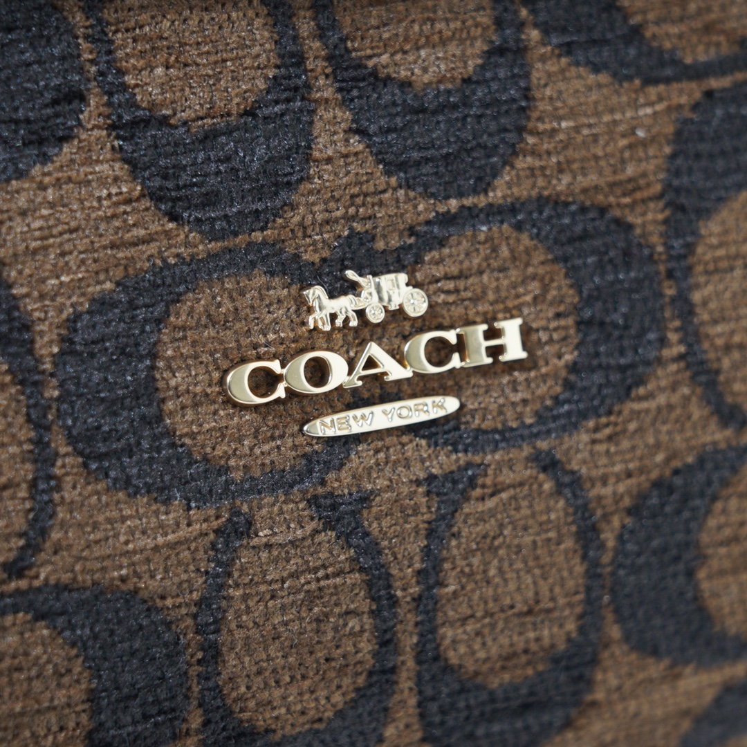 Coach 纯 COACH蔻驰 CDB08 Emory系列奥莱款女士老花 手提包 斜挎包，老花织物料配牛皮材质