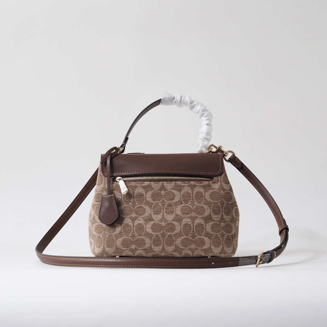Coach 纯 COACH蔻驰 CDB08 Emory系列奥莱款女士老花 手提包 斜挎包，老花织物料配牛皮材质