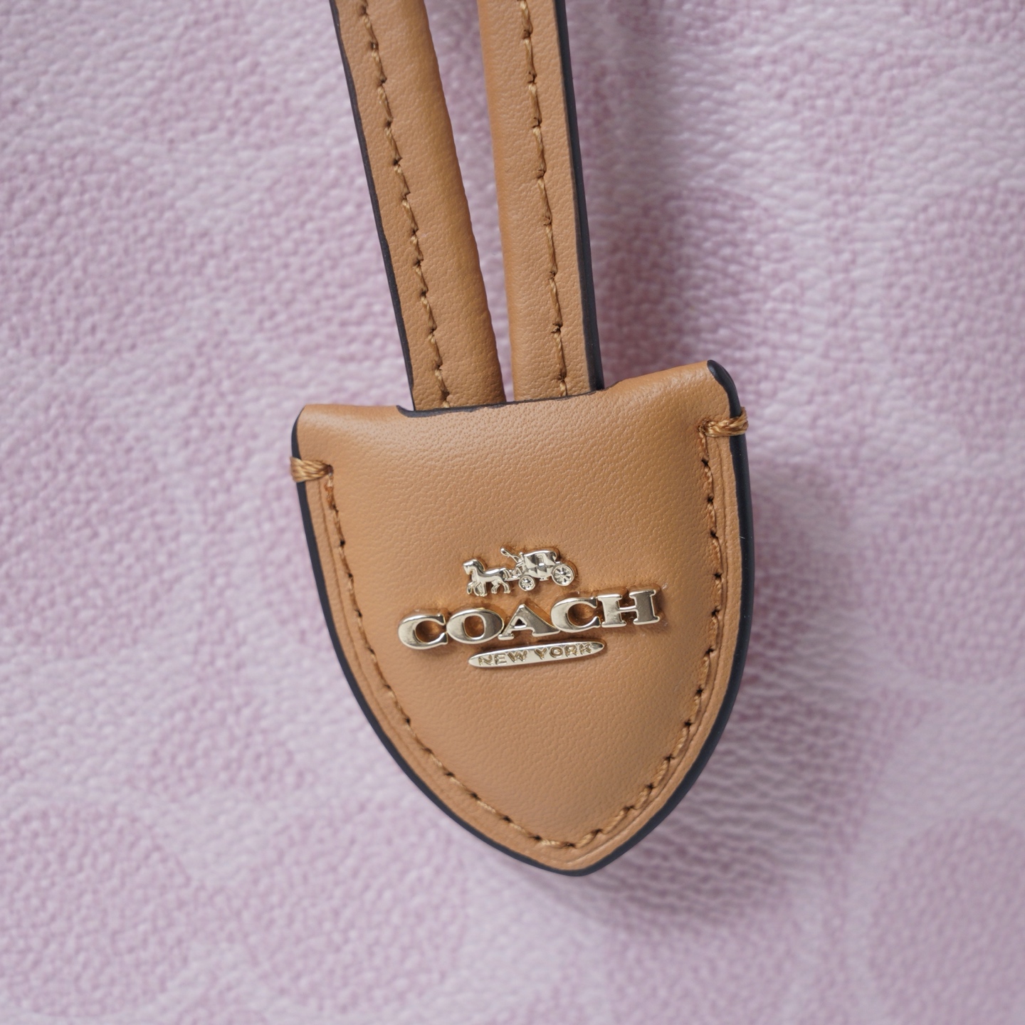 Coach 纯 Coach 蔻驰 CEA23 Rowan系列抽绳单肩斜挎水桶包 子母包 老花配牛皮材质