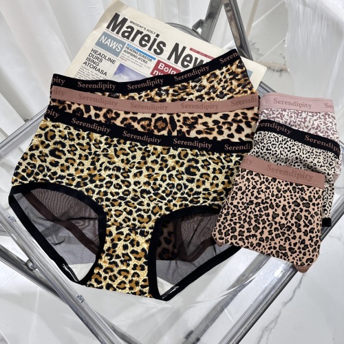 Serendipity Women's Leopard Print Mid-Waist Panties - Breathable Comfort 2 Serendipity Women's Leopard Print Mid-Waist Panties - Breathable Comfort