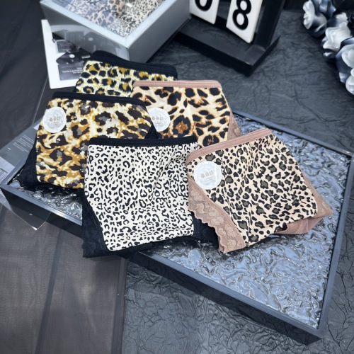 Leopard Print Lace Trim Panties for Women - Breathable & Comfortable 1 Leopard Print Lace Trim Panties for Women - Breathable & Comfortable