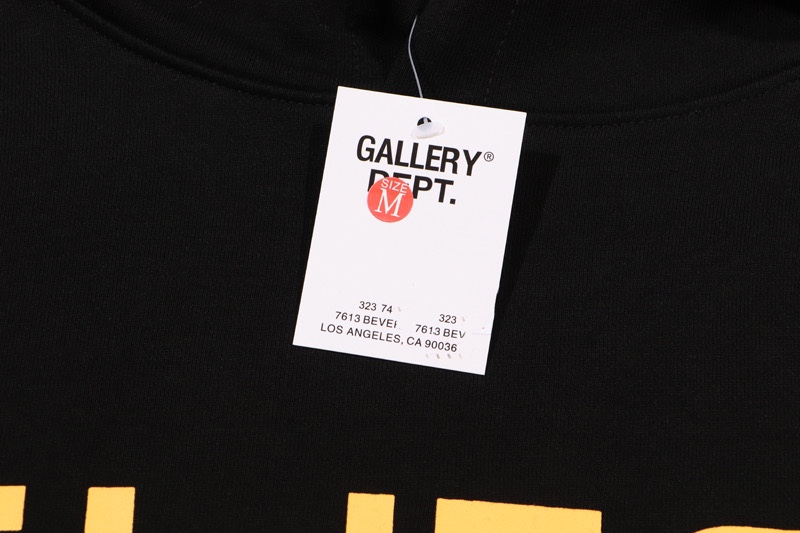 Gallery Dept’s New American High Street Hoodie with Logo Letter Brand in Black - 图片 8