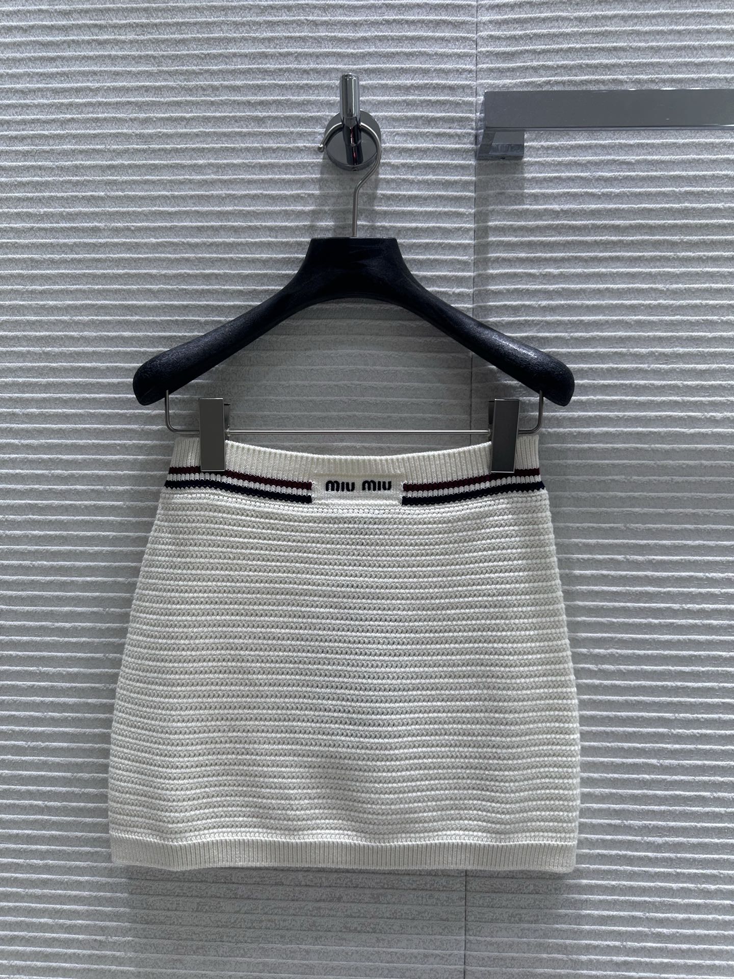 Miu Miu Women's Cotton Knit Mini Skirt, Sweet & Cool Style, Slim Fit