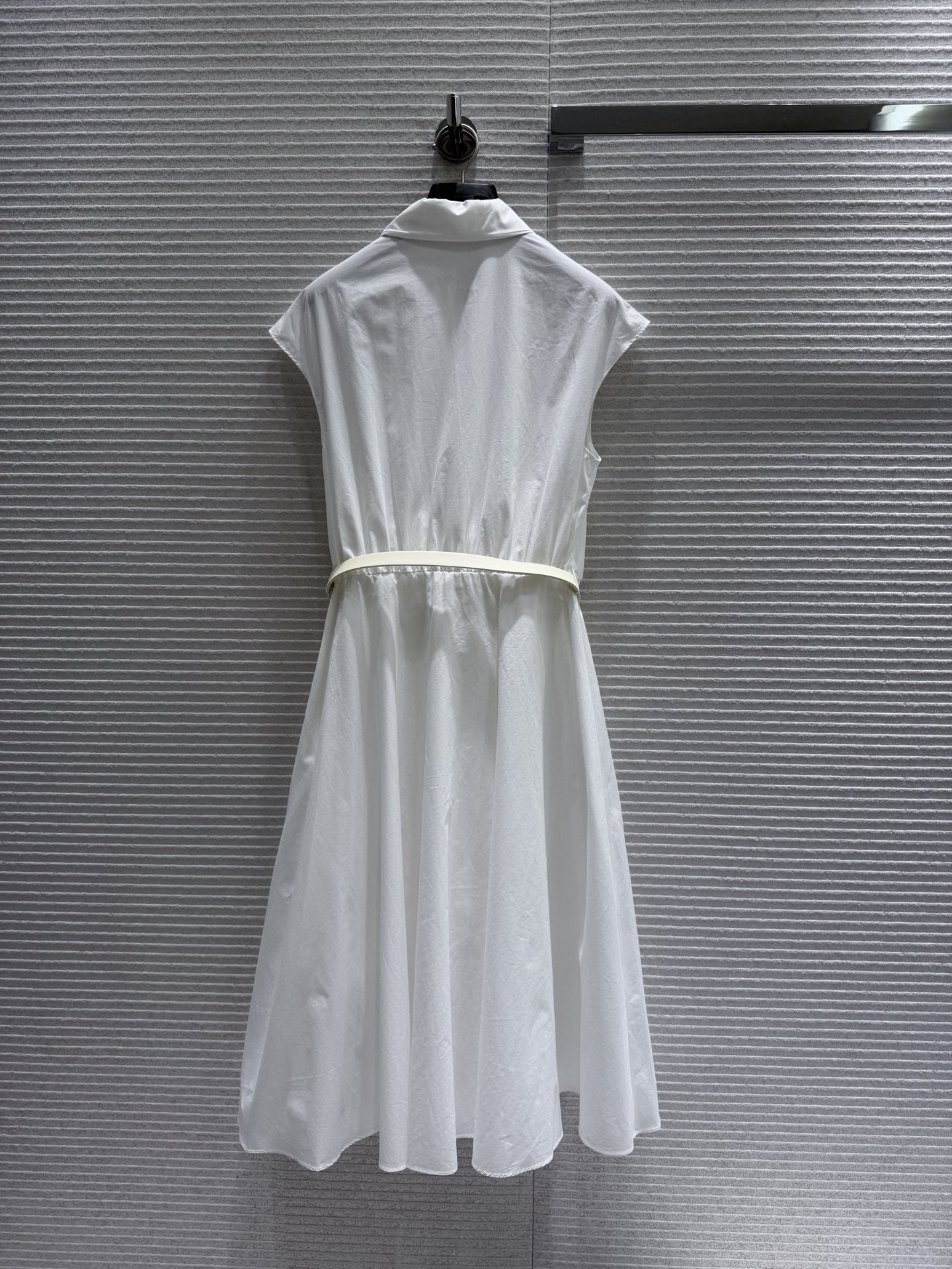 발렌티노 화이트 레이스 민소매 A라인 원피스 85068 이미지 9