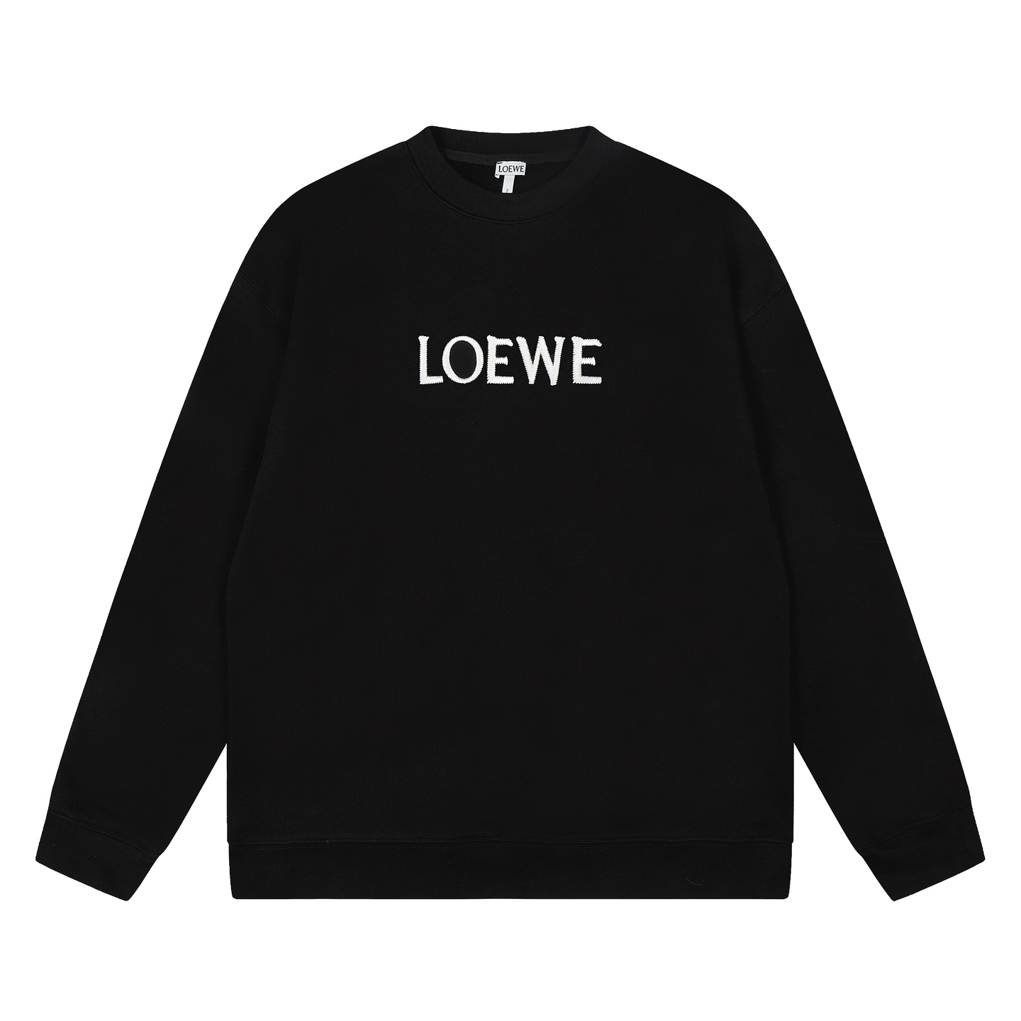Loewe Embroidered Logo Sweatshirt - Premium Quality Cotton Blend, Black and Grey