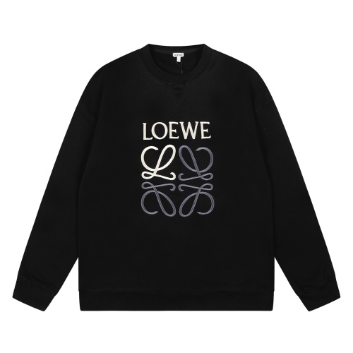 Loewe Men's Black Cotton Sweatshirt with Anagram Logo, Long Sleeve 1 Loewe Men's Black Cotton Sweatshirt with Anagram Logo, Long Sleeve