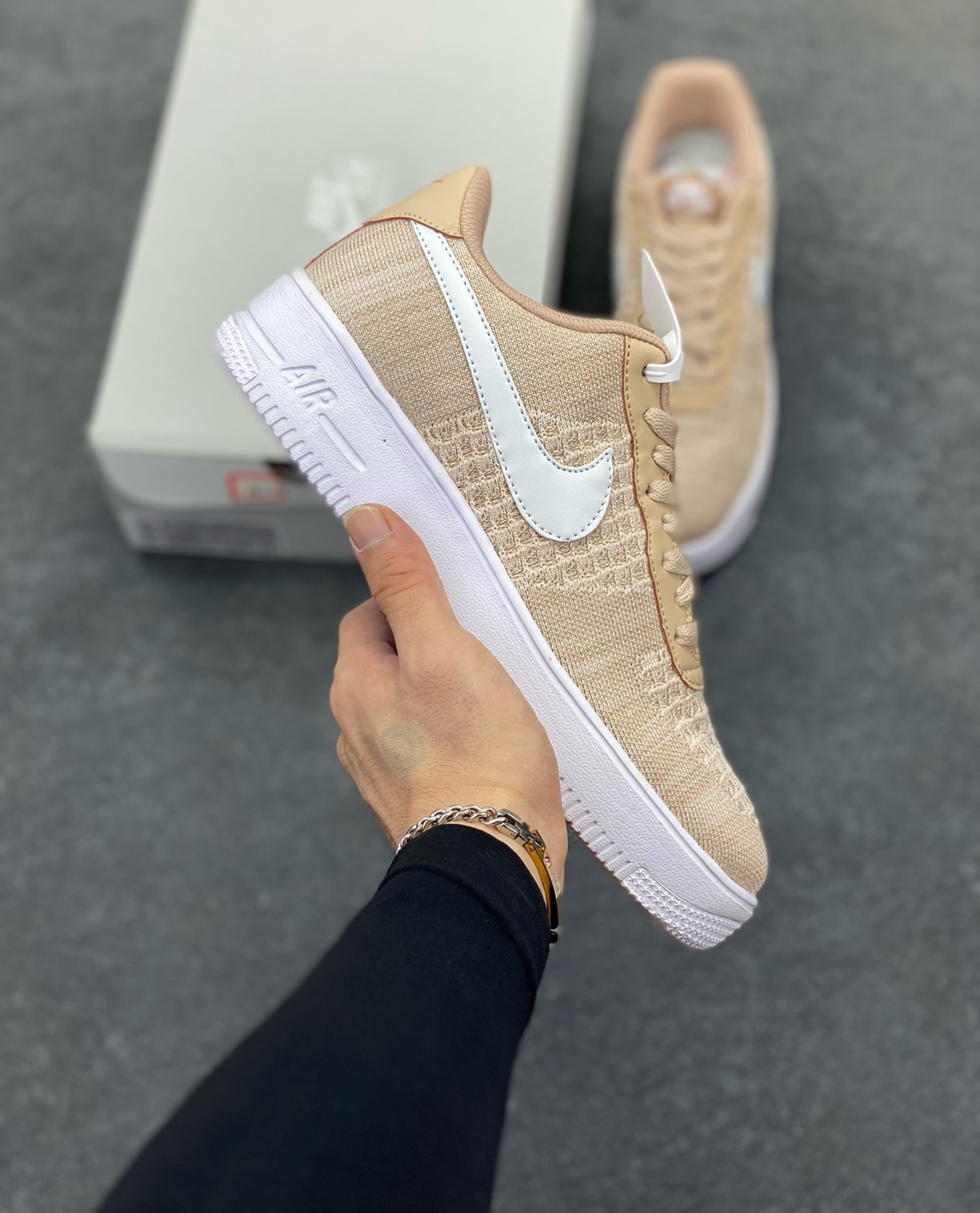 Nike Air Force 1 Low 飞织卡其色 透气空军一号低帮休闲板鞋 原厂材料 原楦头原纸板 纯正空军版型 内置全掌气垫 货号：CI0051-200 尺码：36 36.5 37.5 38 38.5 39 40 40.5 41 42 42.5 43 44 44.5 45-选品中心