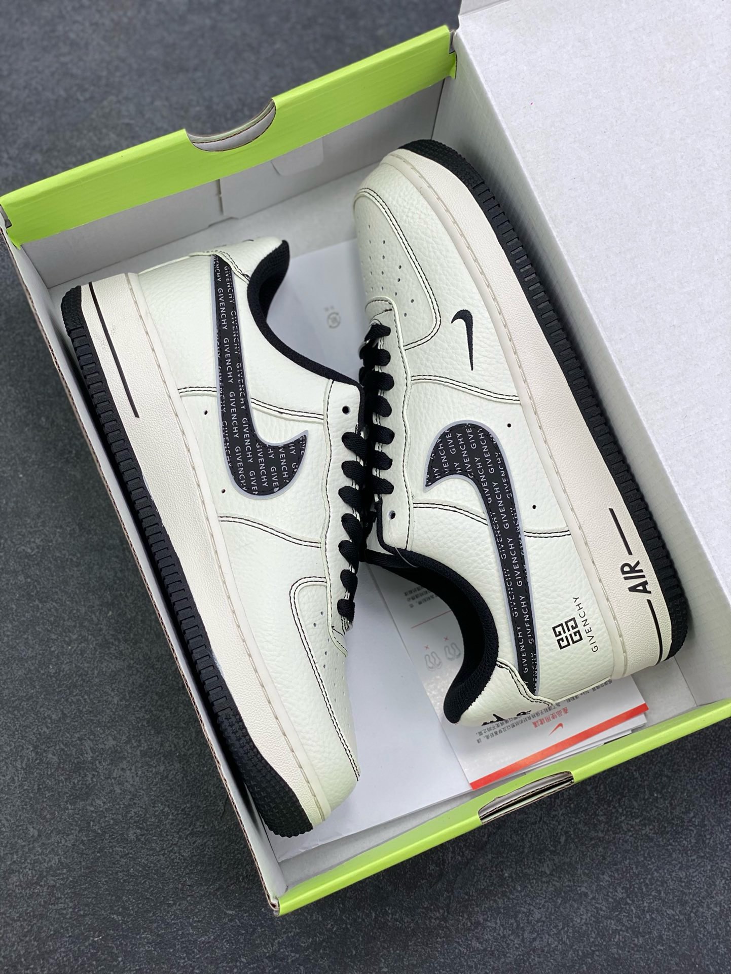 图片[9]-福利特价 高端定制Nike Air Force 1 \’07 Low “纪梵希联名—米白黑灰双钩 ” 高端定制 低帮休闲板鞋 定制鞋盒 大厂纯原品质出货 超高清洁度 皮料切割干净无任何毛边 细节完美 货号：KX2532-506 尺码：36 36.5 37.5 38 38.5 39 40 40.5 41 42 42.5 43 44 44.5 45-选品中心