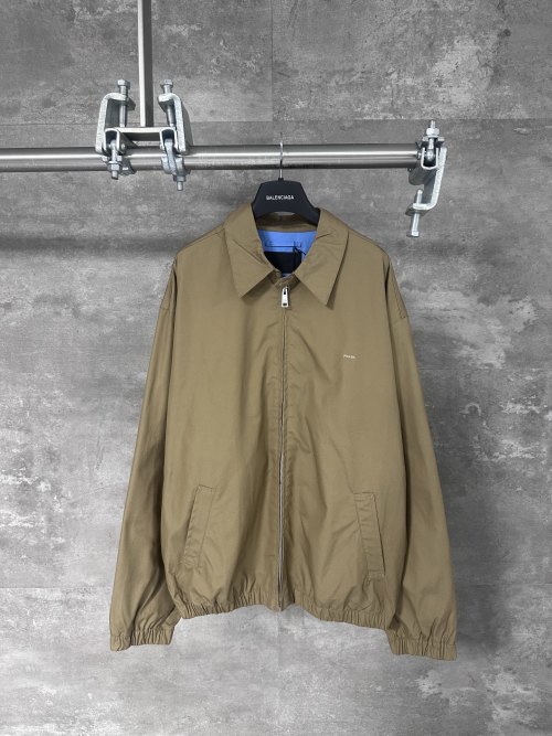 Prada Cotton Collar Jacket Pradaa Small Logo Double-Sided Two-Color New 1 Prada Cotton Collar Jacket Pradaa Small Logo Double-Sided Two-Color New
