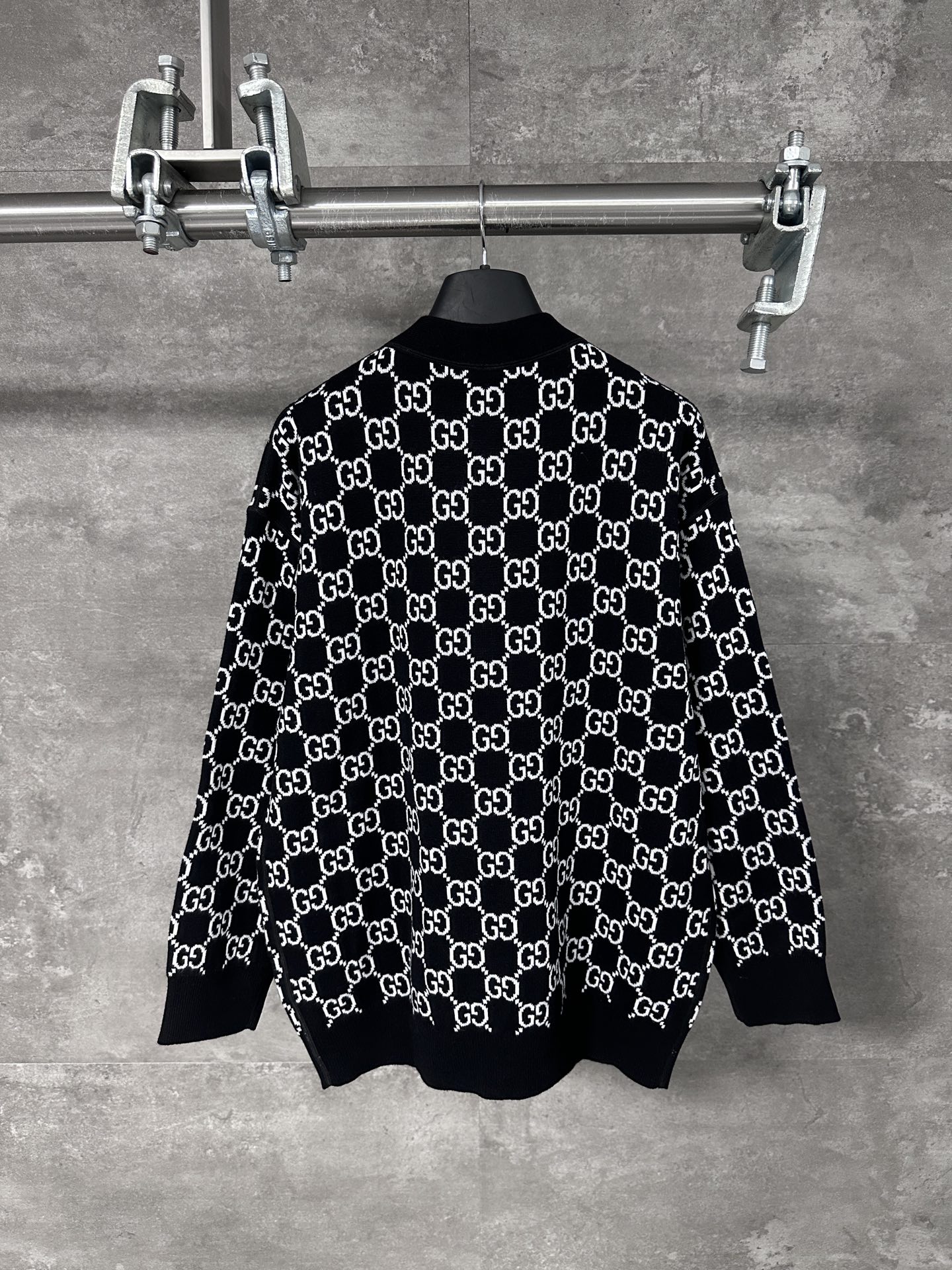 Gucci Black Wool GG Knit Cardigan Sweater with Button Closure - Size S 8 i1759000406097 7699 0 6