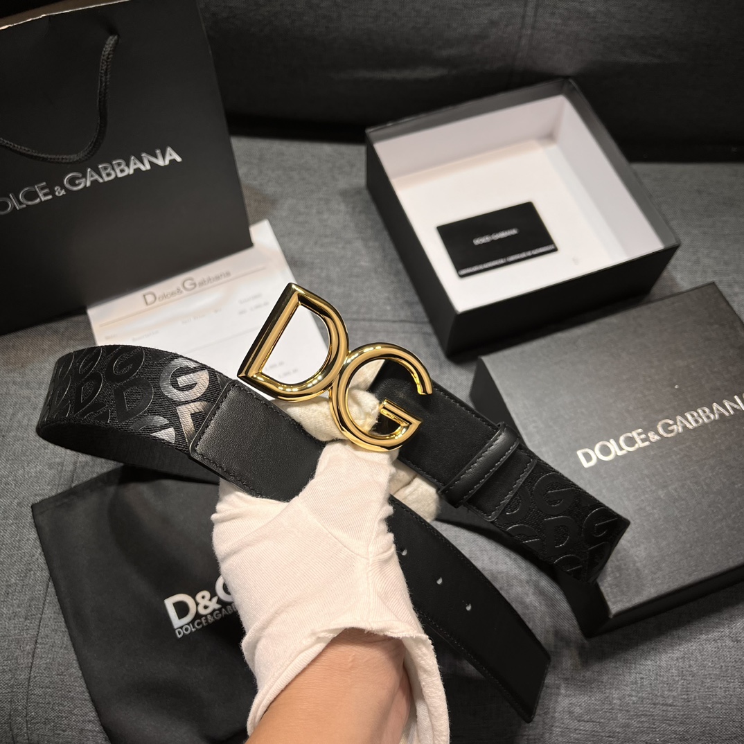 DG宽3.8cm Dolce&Gabbana 新款 男士织带印花腰带