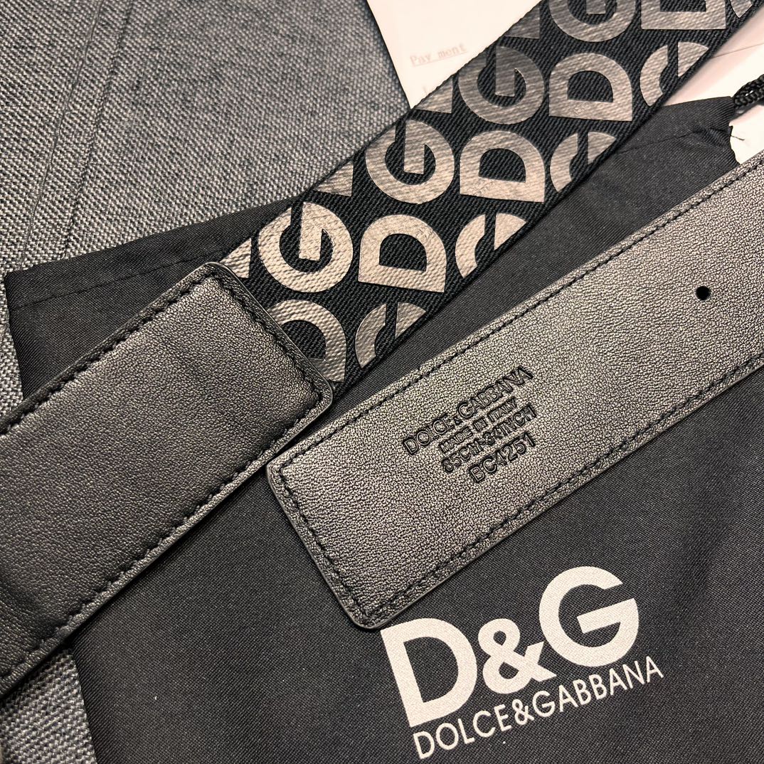 DG宽3.8cm Dolce&Gabbana 新款 男士织带印花腰带