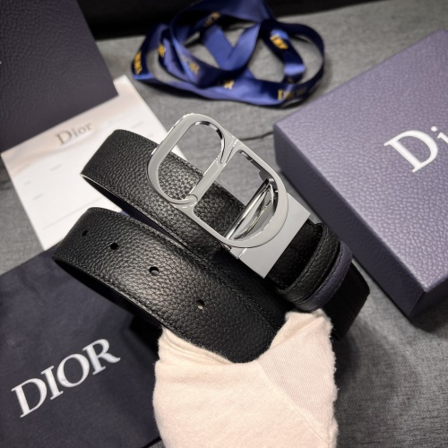 Dior 3.5cm Men's Leather Reversible Belt with Rotating Buckle 1 Dior 3.5cm Men's Leather Reversible Belt with Rotating Buckle