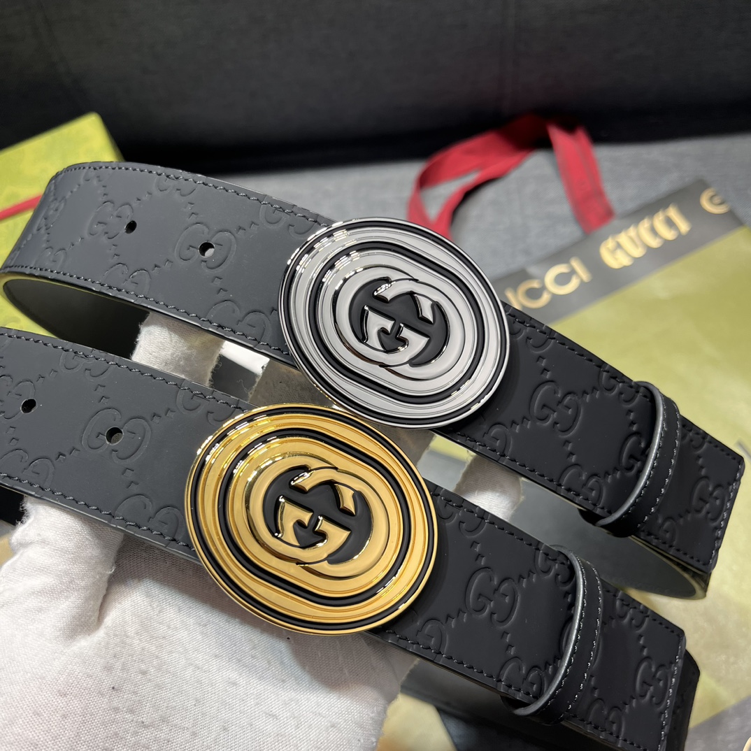   古奇 宽4.0cm 新款 各式百搭单品继续为Gucci 2024早春系列添姿加彩。这款黑色腰带以GG