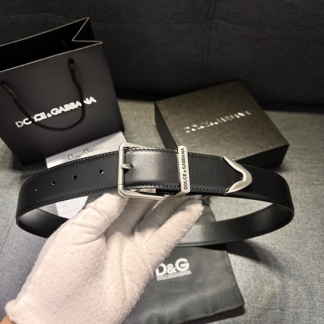 DG 宽3.5㎝ Dolce&Gabbana 全新小牛皮腰带 干练摩登配饰