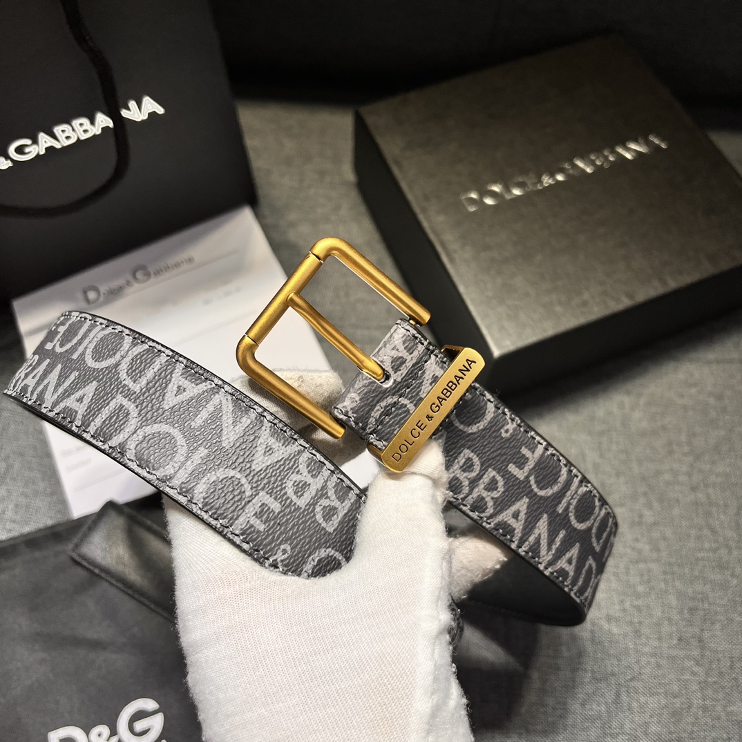 DG 宽3.5㎝ Dolce&Gabbana 全新小牛皮腰带 干练摩登配饰