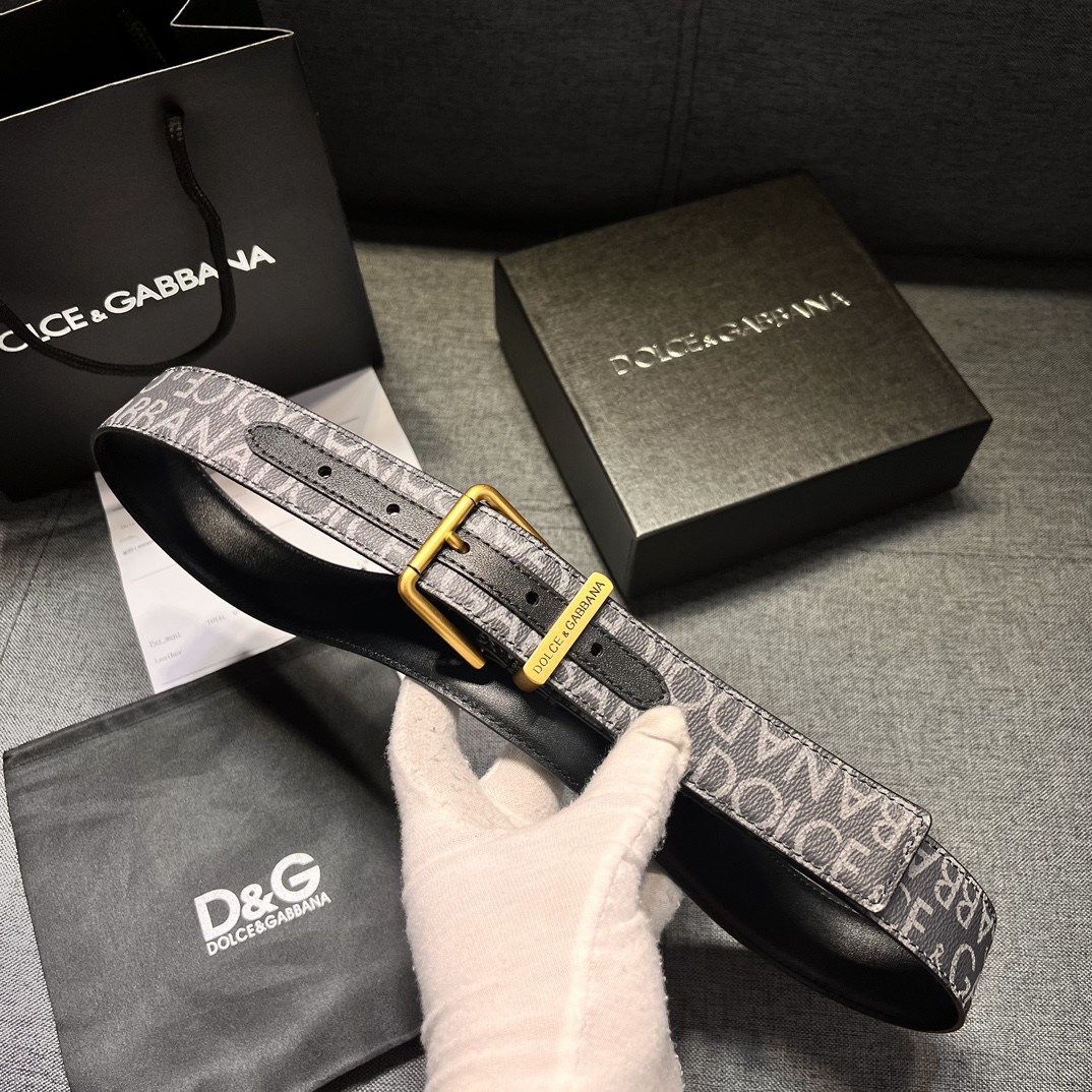 DG 宽3.5㎝ Dolce&Gabbana 全新小牛皮腰带 干练摩登配饰