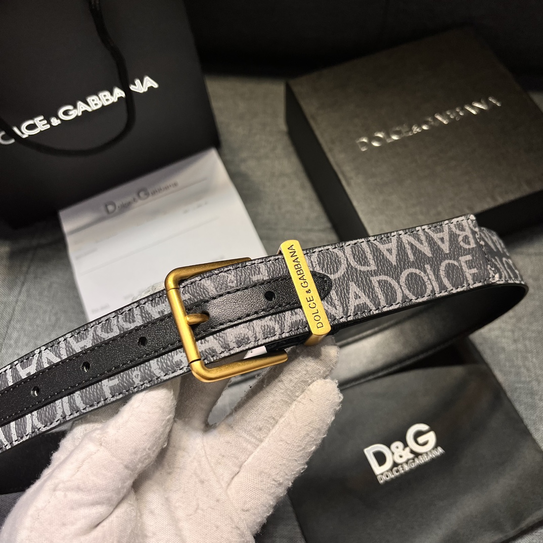 DG 宽3.5㎝ Dolce&Gabbana 全新小牛皮腰带 干练摩登配饰