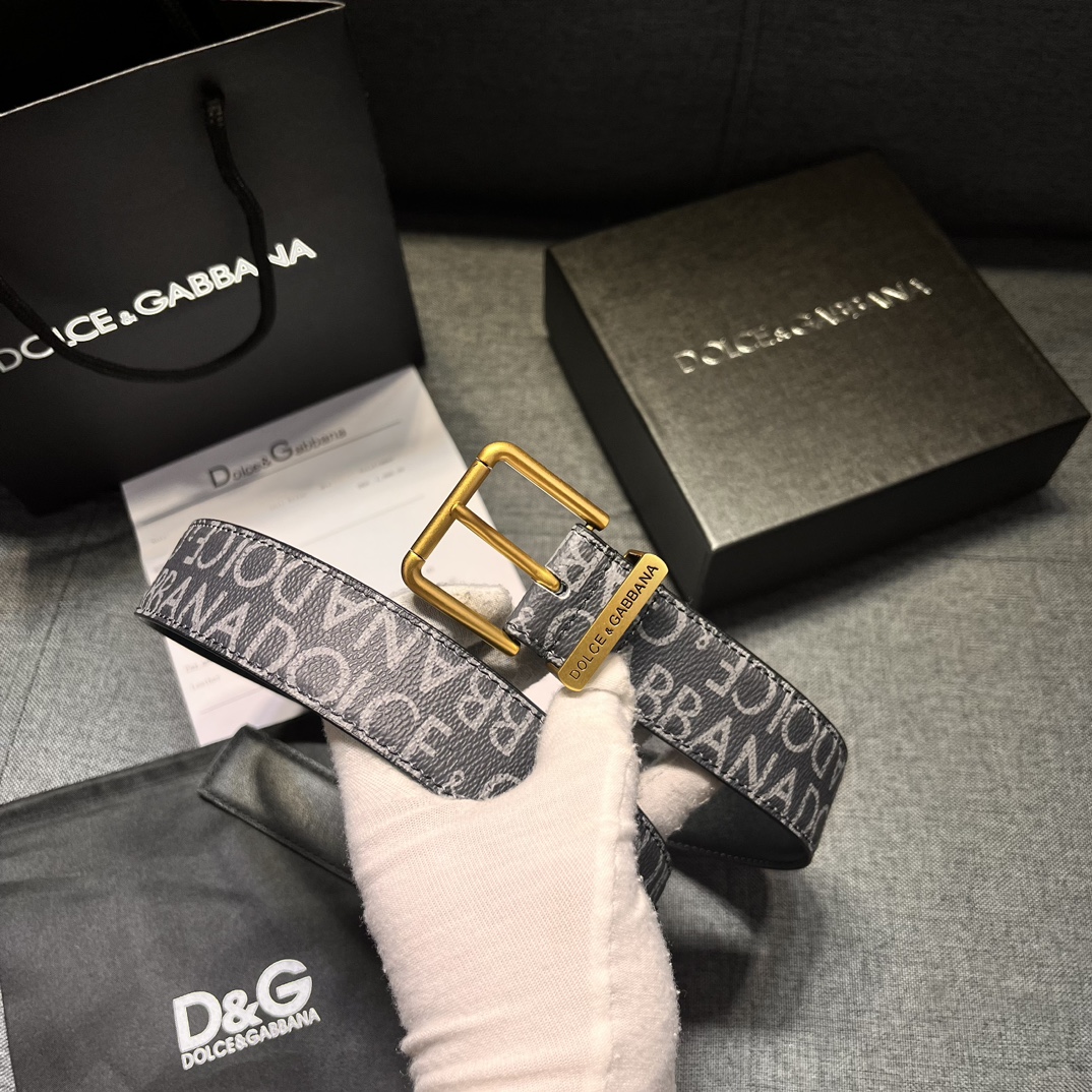 DG 宽3.5㎝ Dolce&Gabbana 全新小牛皮腰带 干练摩登配饰