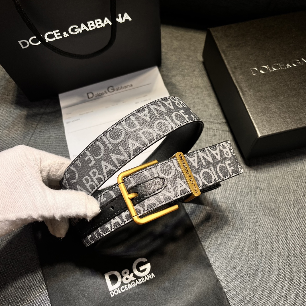 DG 宽3.5㎝ Dolce&Gabbana 全新小牛皮腰带 干练摩登配饰