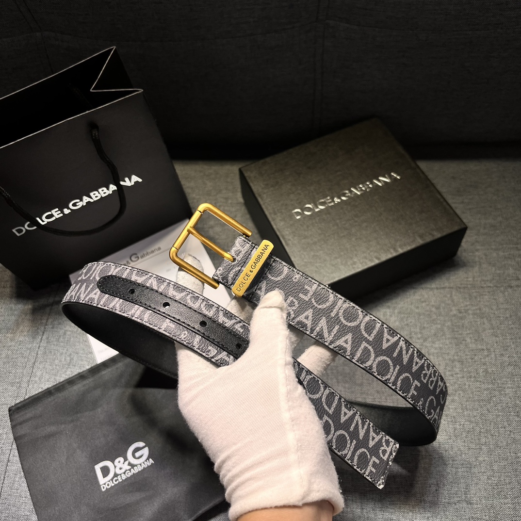 DG 宽3.5㎝ Dolce&Gabbana 全新小牛皮腰带 干练摩登配饰