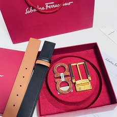 Ferragamo · 一带双扣 此款采用進口皮制作·專櫃原單品質·搭配原版Gancio五金·3.5cm规格·可调式皮带 Ferragamo · 一带双扣 此款采用進口皮制作·專櫃原單品質·搭配原版Gancio五金·3.5cm规格·可调式皮带
