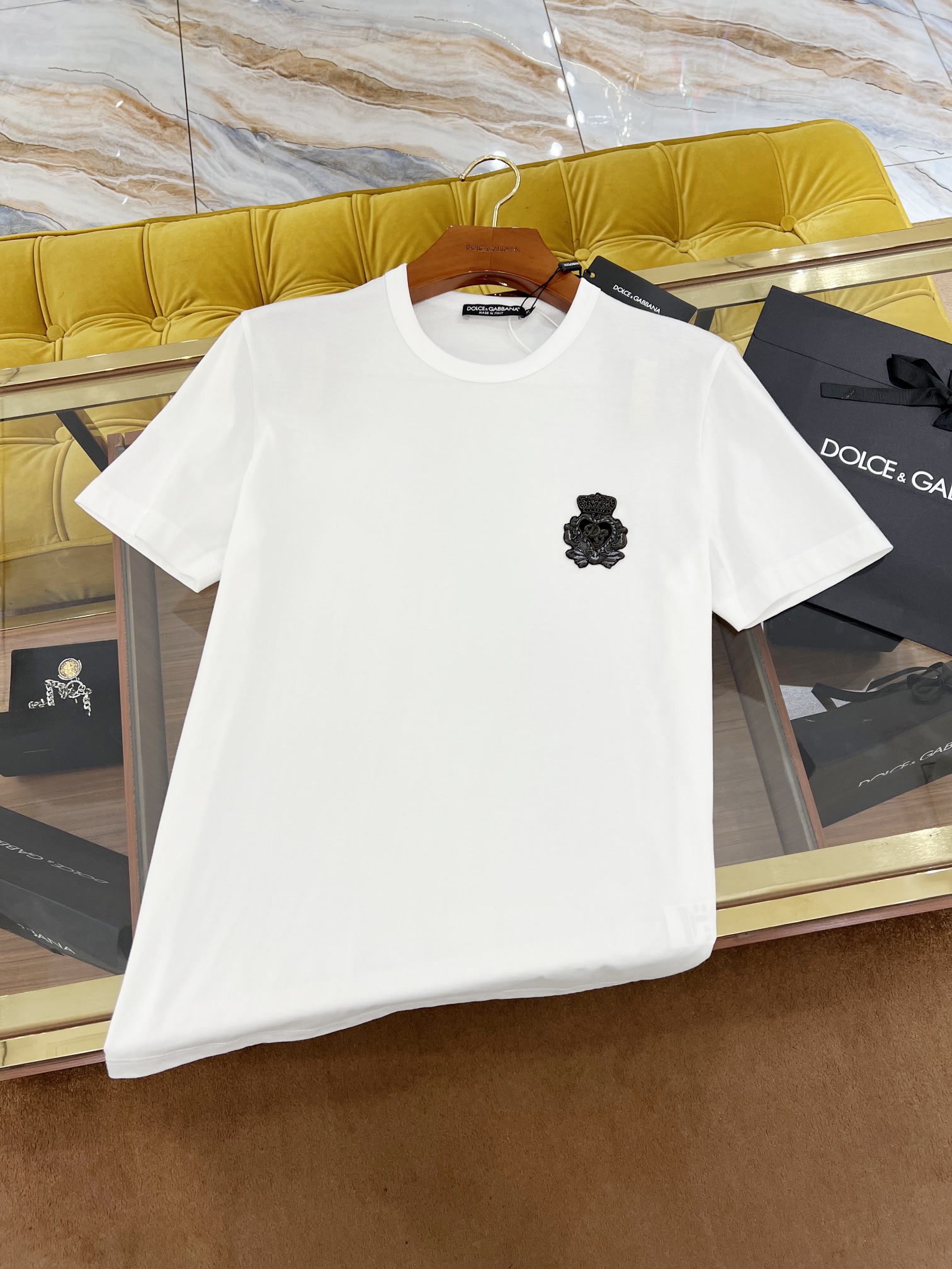 SS新款T恤顶级DG皇冠印度丝独家新面料升级经典爆款正常版型黑/白码数44-54