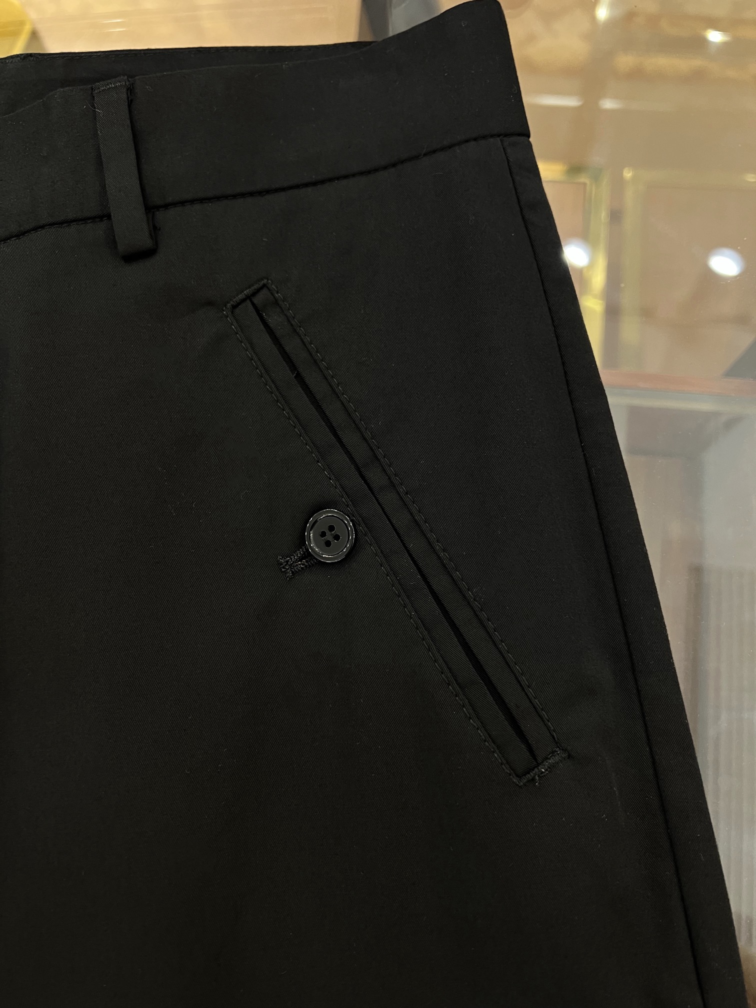 SS新款休闲九分裤顶级皮牌logo棉质弹力面料个性拉链设计上身有型完美细节修身小脚裤型黑色码数44-52