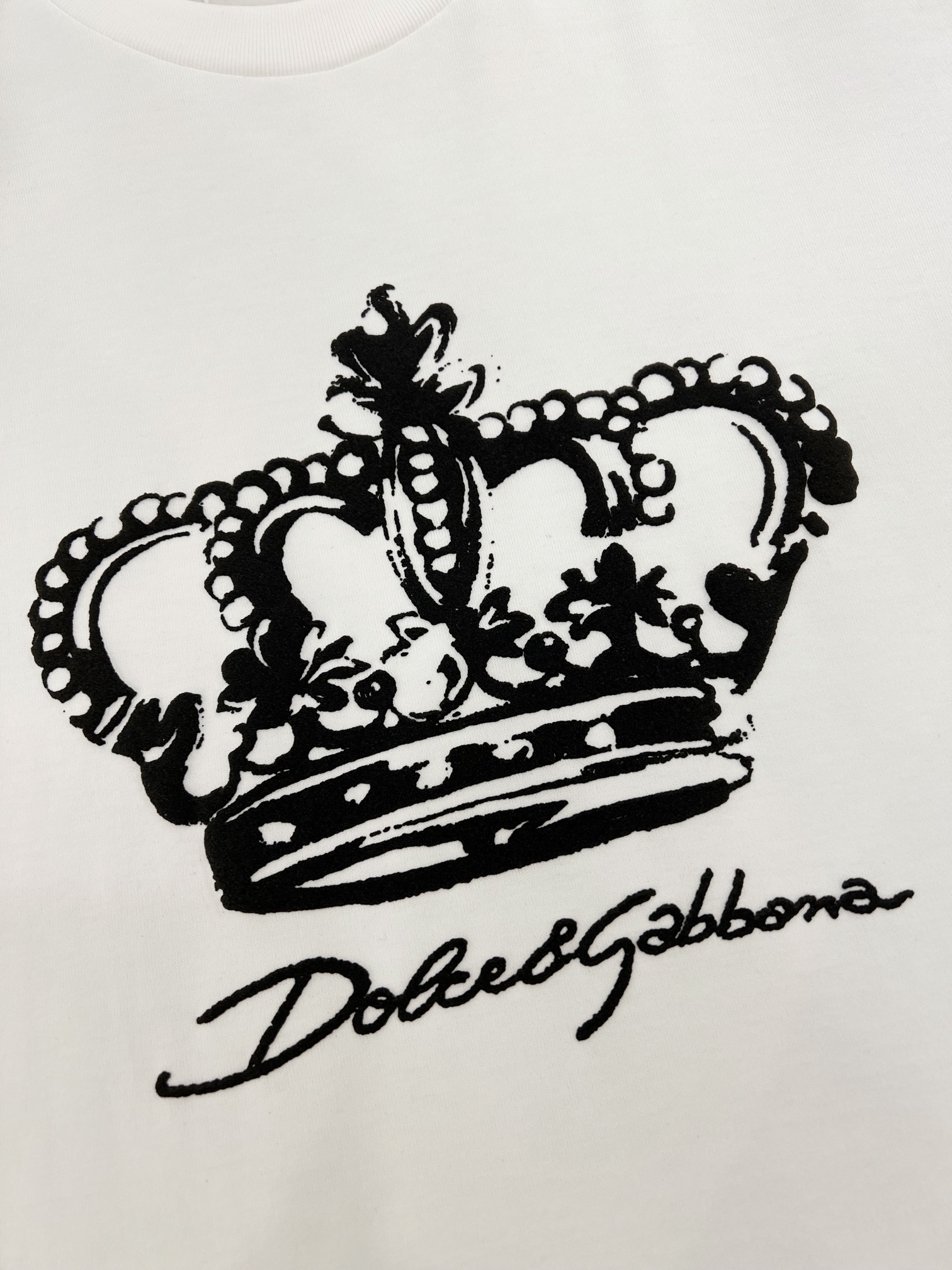 SS新款T恤完美皇冠标识logo立体发泡印花工艺纯棉面料修身版型黑/白码数44-54