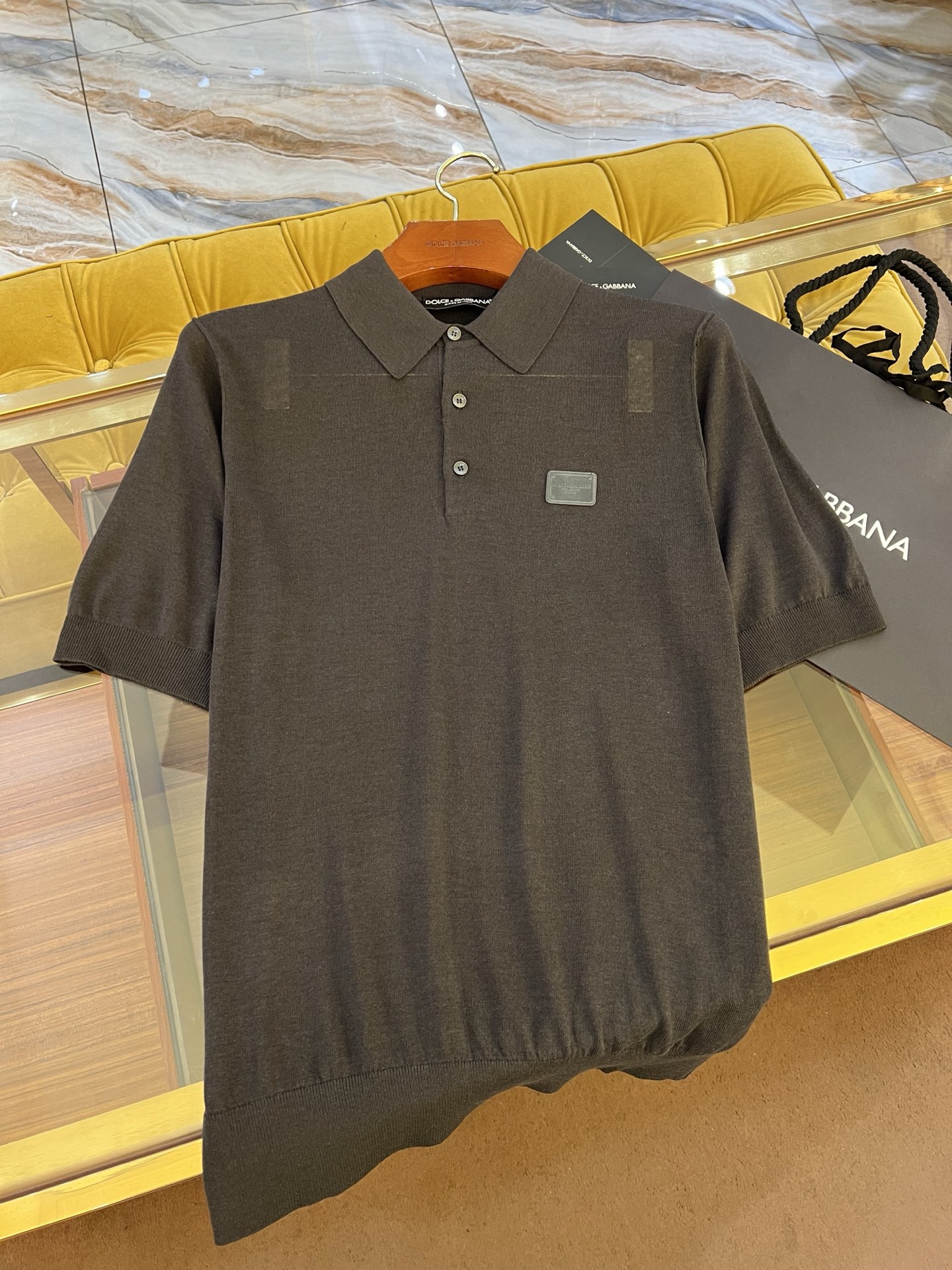   2025SS🔥DG最新款针织Polo 独家配色皮牌logo 老钱风100%亚麻面料 完美细节 单色 