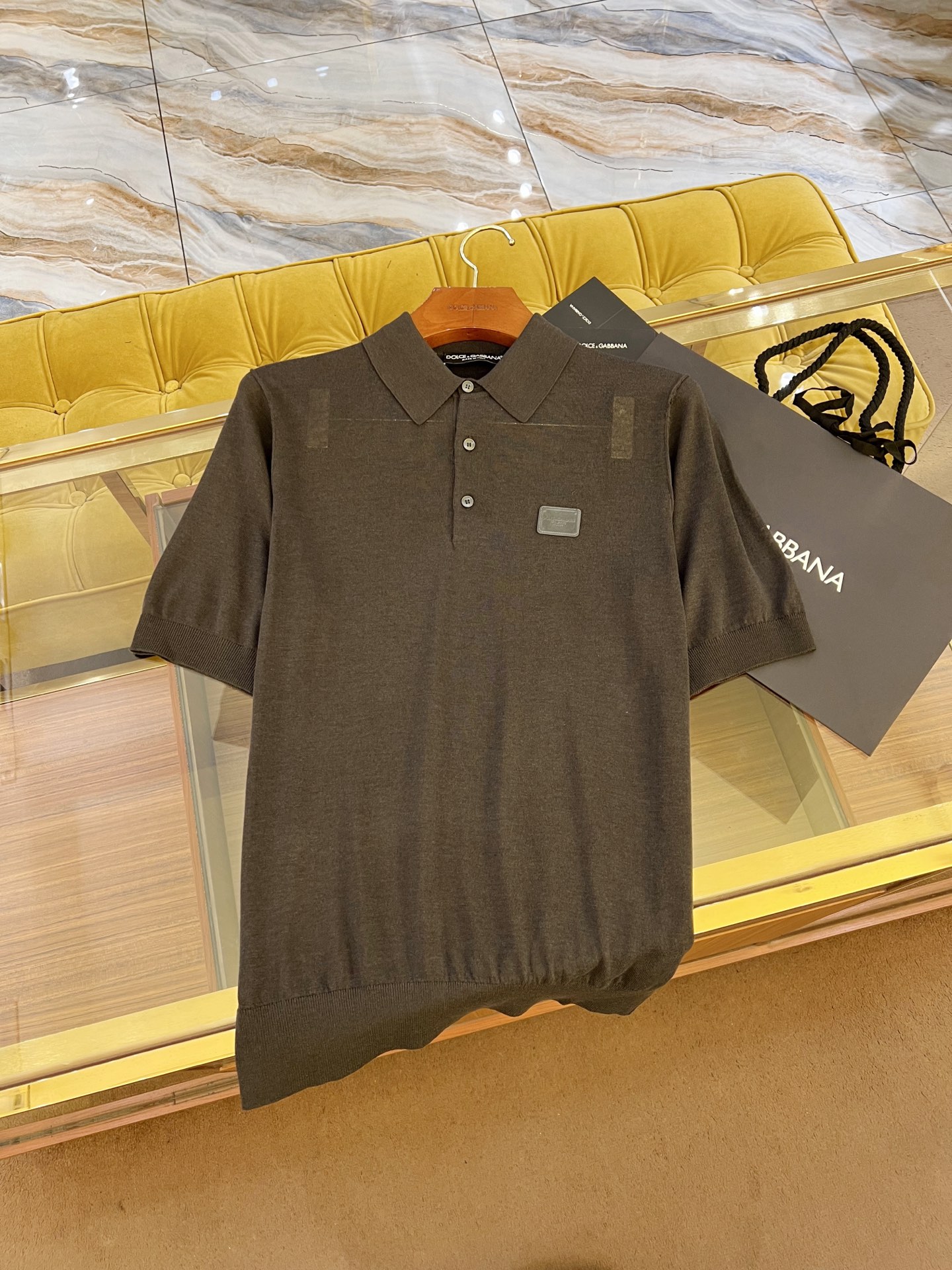   2025SS🔥DG最新款针织Polo 独家配色皮牌logo 老钱风100%亚麻面料 完美细节 单色 