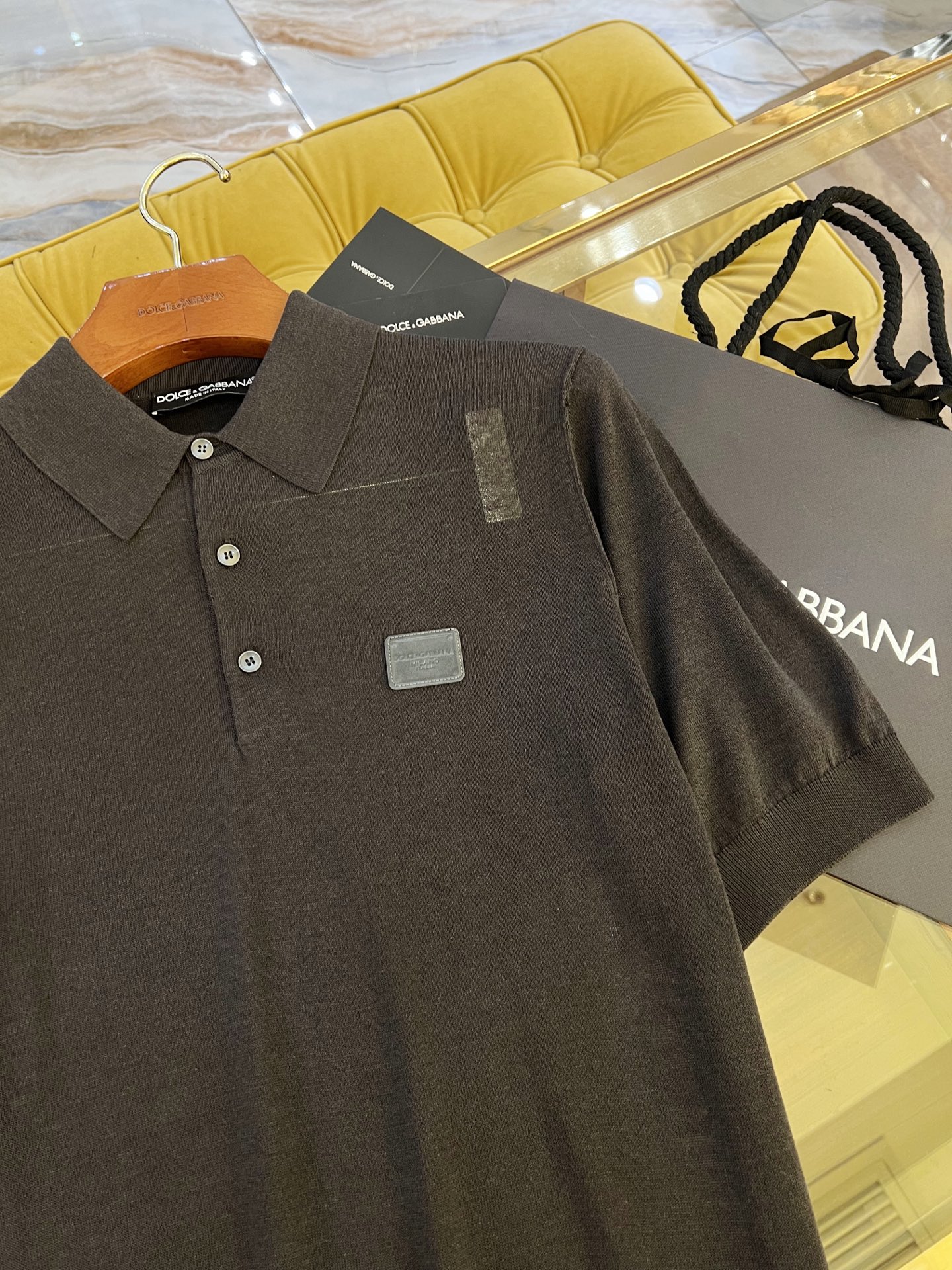   2025SS🔥DG最新款针织Polo 独家配色皮牌logo 老钱风100%亚麻面料 完美细节 单色 