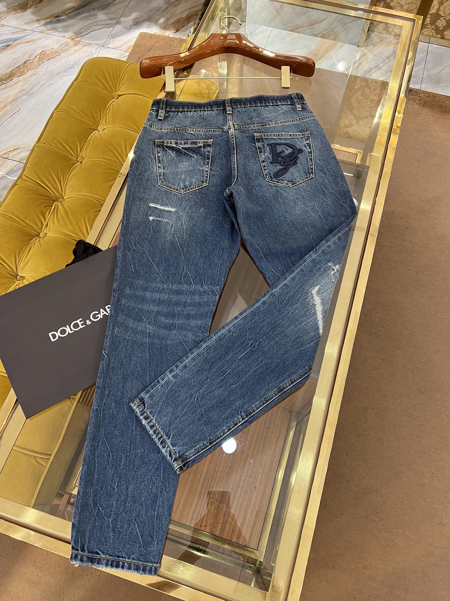   2025SS🔥DG新款顶级牛仔裤 重工破洞水洗 完美DG刺绣logo 高档拉链五金定制 LOOSE微
