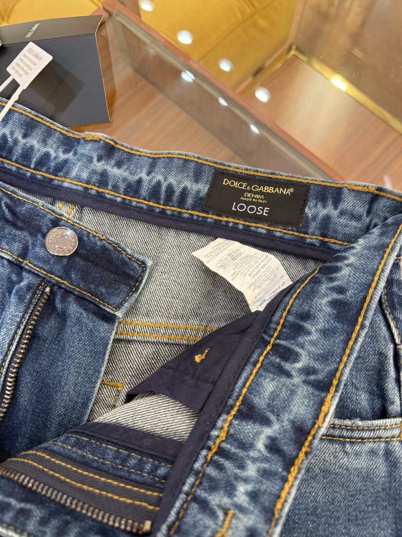   2025SS🔥DG新款顶级牛仔裤 重工破洞水洗 完美DG刺绣logo 高档拉链五金定制 LOOSE微