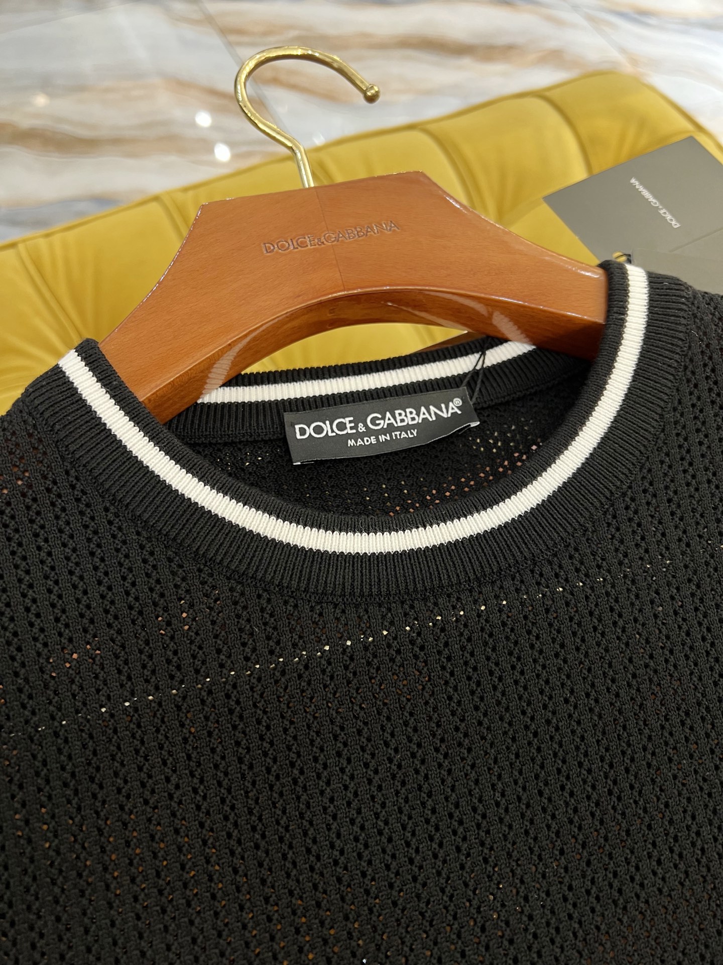 Dolce & Gabbana Black Knit T-Shirt with Embroidered Logo - Latest Collection 6 i1740669247477 1302 0 1