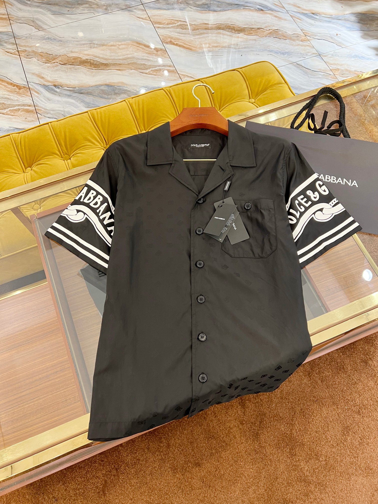 2025SS🔥DG最新款套装 印花休闲短袖衬衫 满身DG字母提花丝...