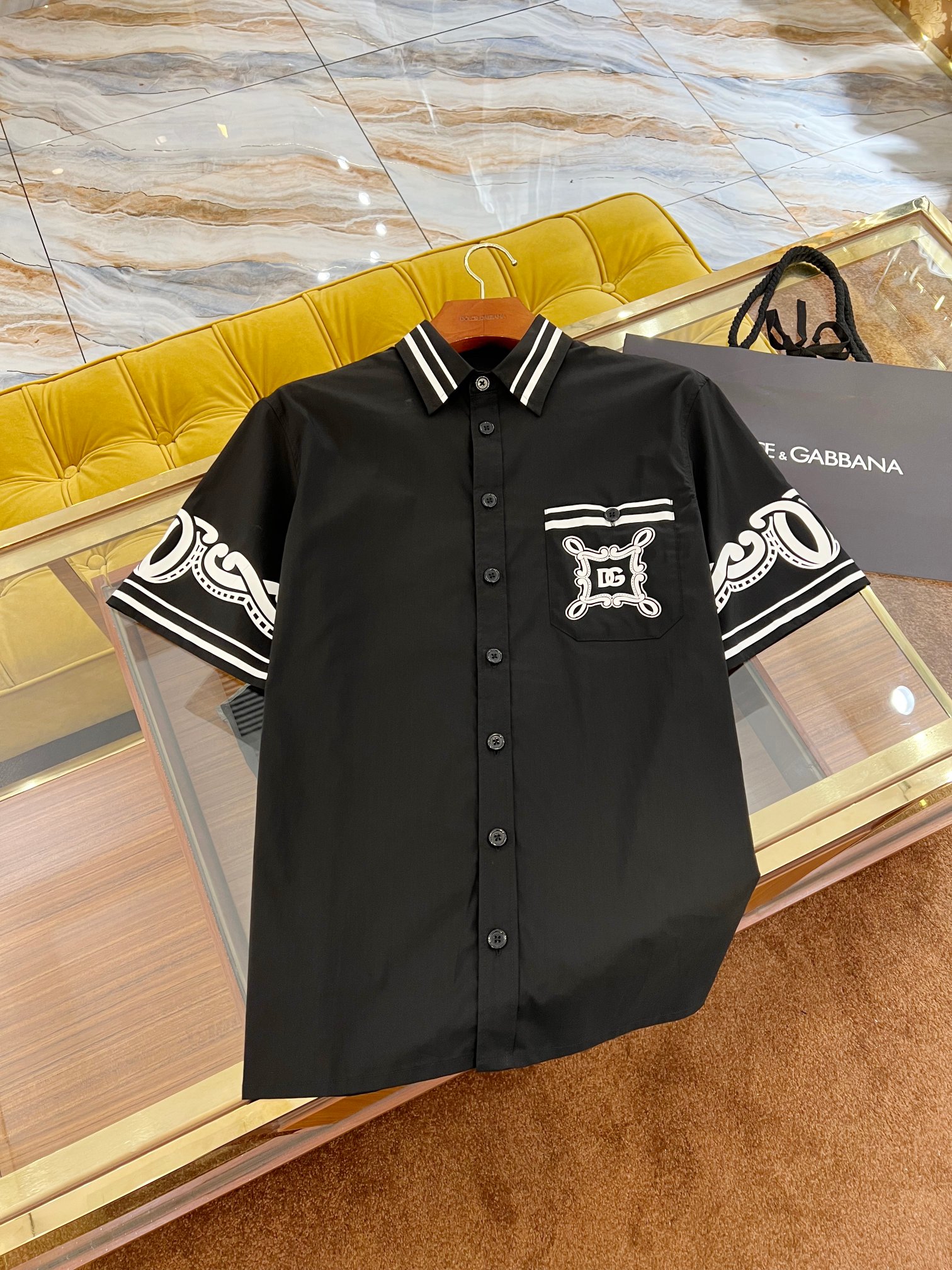 2025SS🔥DG最新款套装 印花休闲短袖衬衫 优质纯棉衬衫面料...