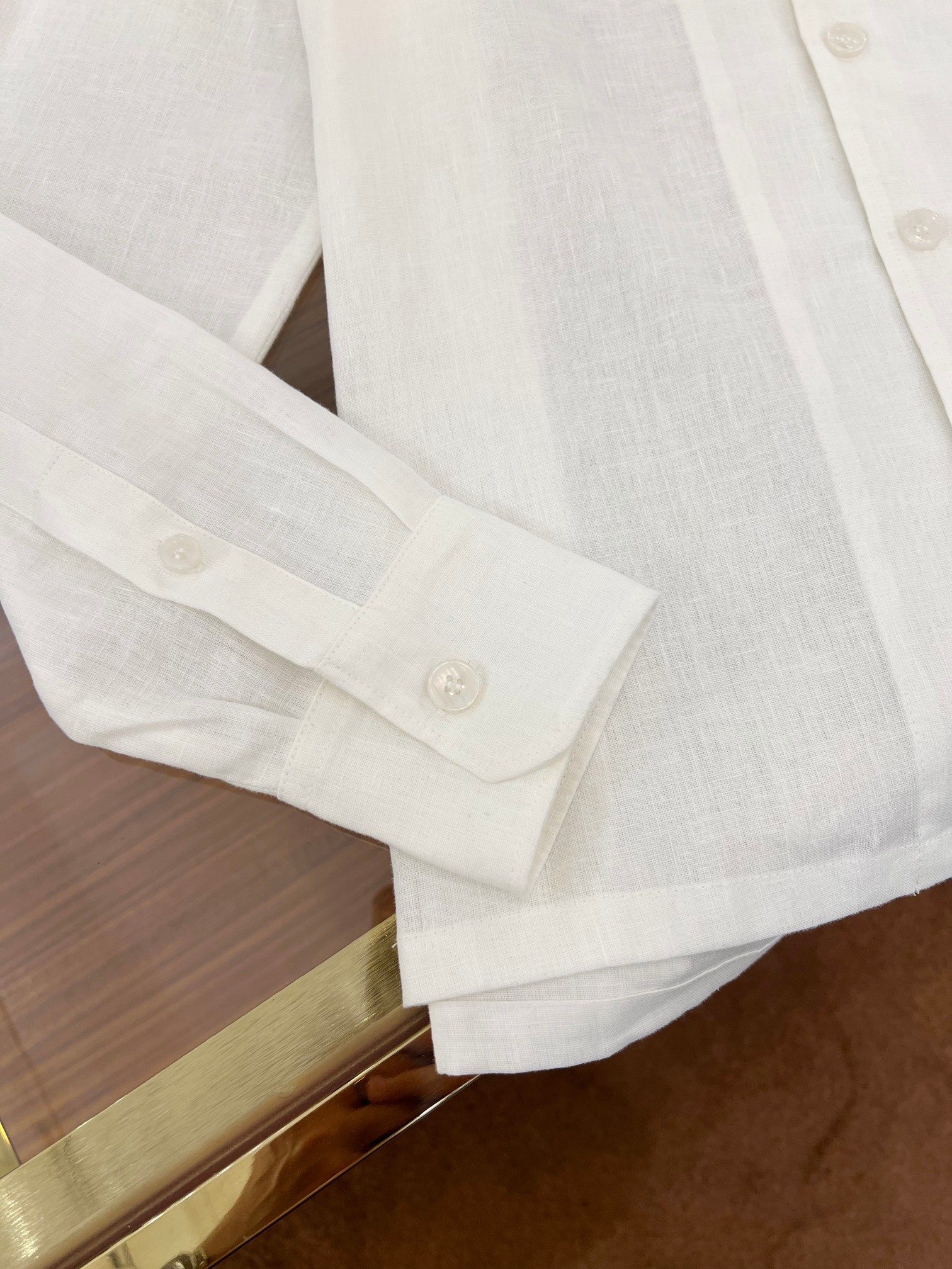 P1053 2025 SS+DG New Flax Shirt with Unique Navy Collar Design - 图片 6