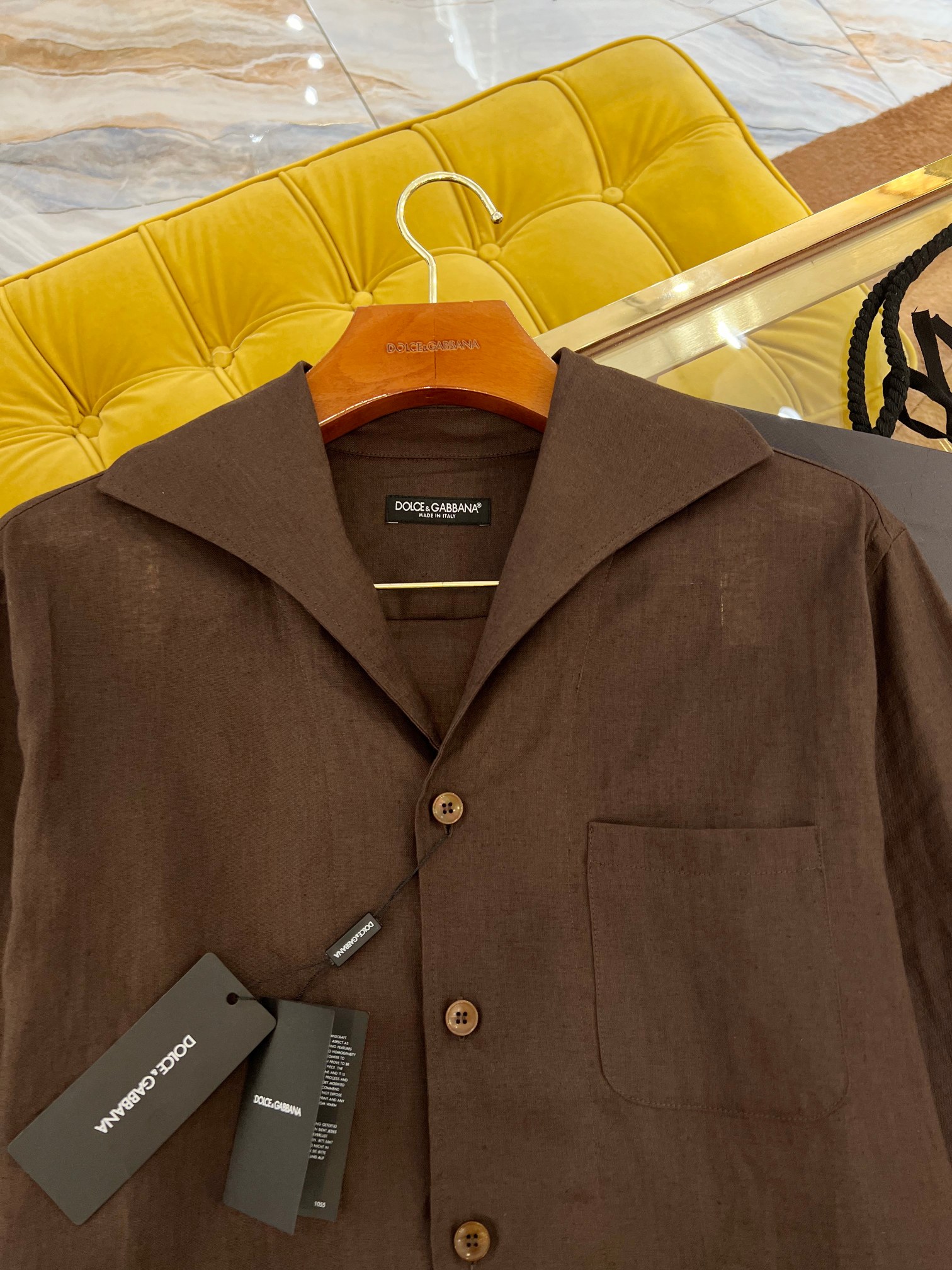 “2025 SS+DG New Flax Shirt with Unique Navy Collar Design for Fashionable Men” - 图片 4