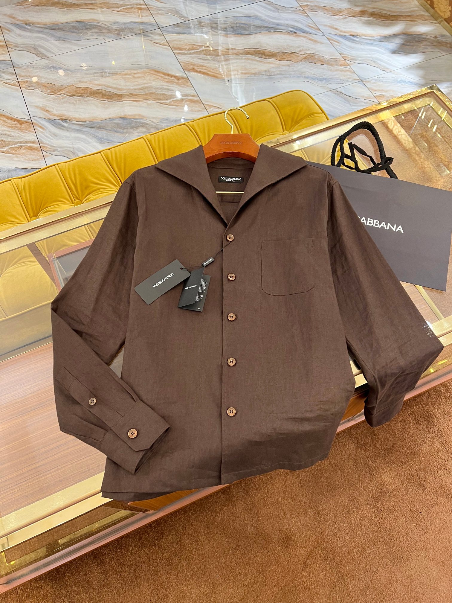 “2025 SS+DG New Flax Shirt with Unique Navy Collar Design for Fashionable Men” - 图片 1