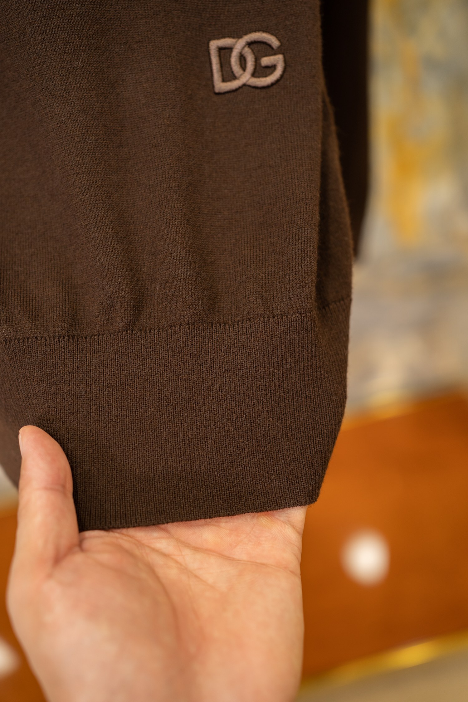 Dolce & Gabbana Men's Brown Wool Sweater with Embroidered DG Logo 6 a1759662683707 3600