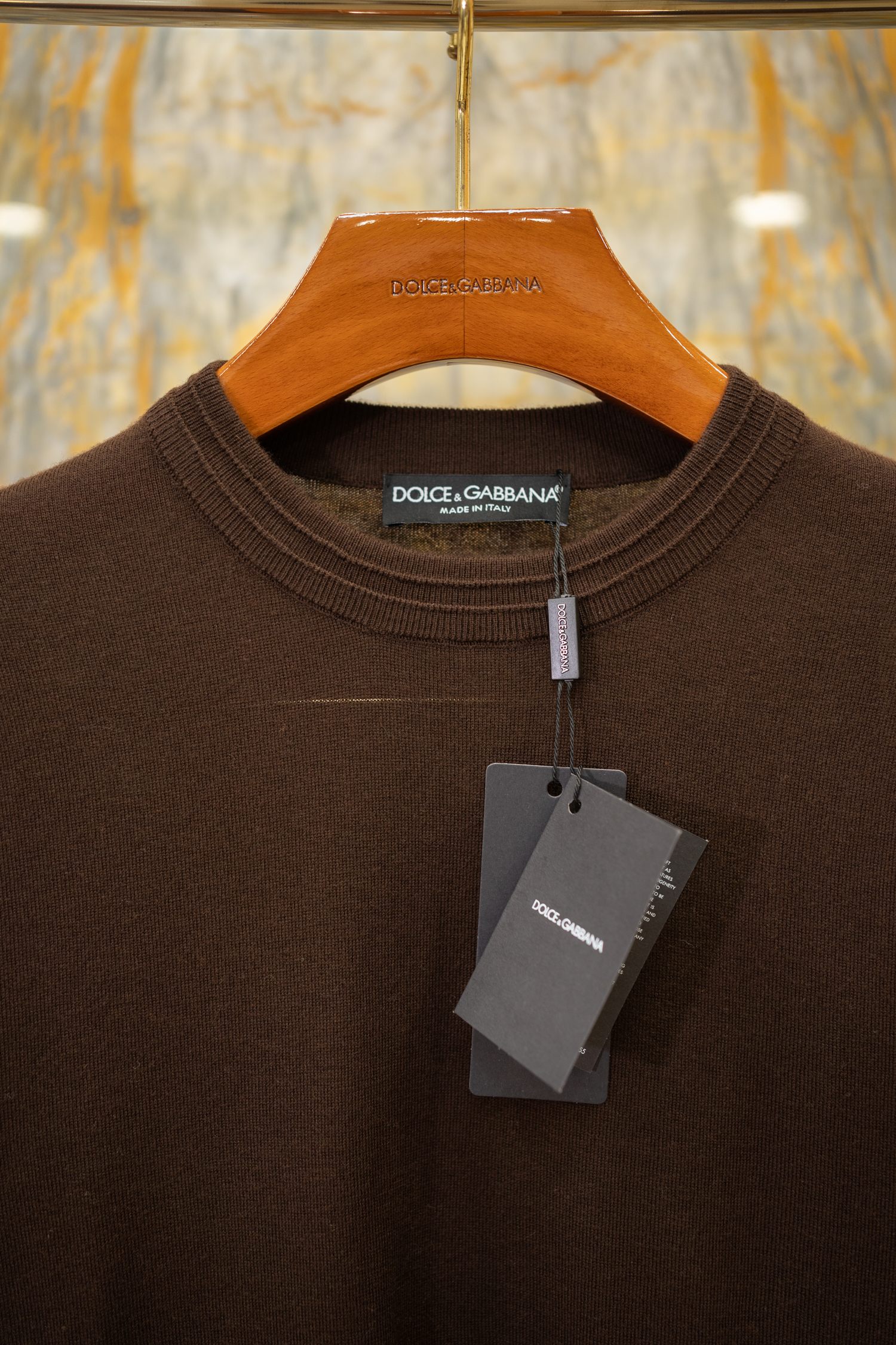 Dolce & Gabbana Men's Brown Wool Sweater with Embroidered DG Logo 4 a1759662686035 0868