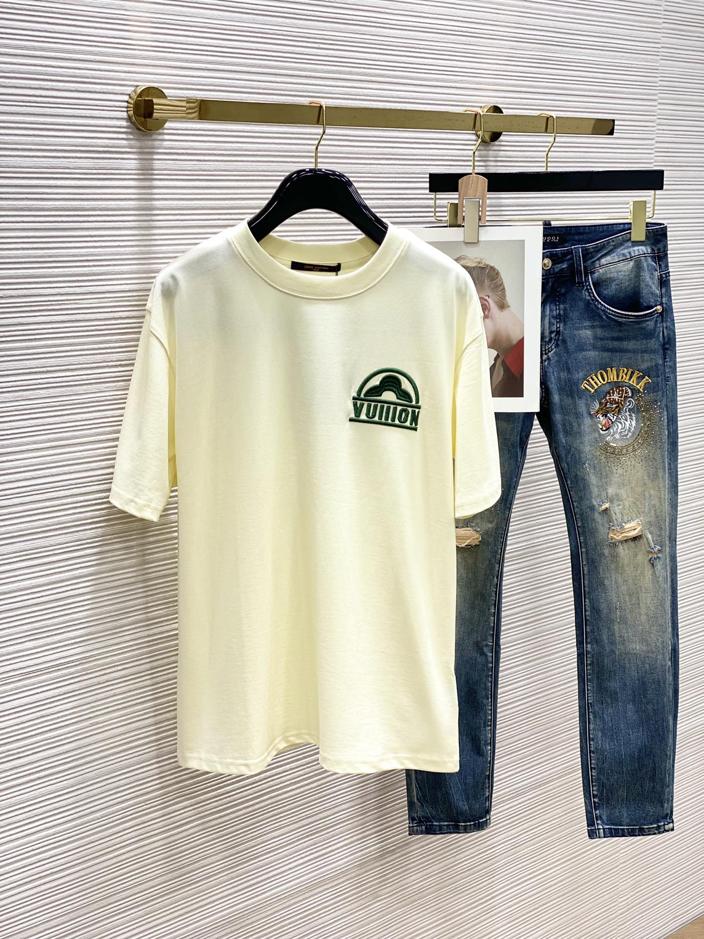 Cheap Wholesale
 Louis Vuitton Clothing T-Shirt Men Spring/Summer Collection Fashion Short Sleeve