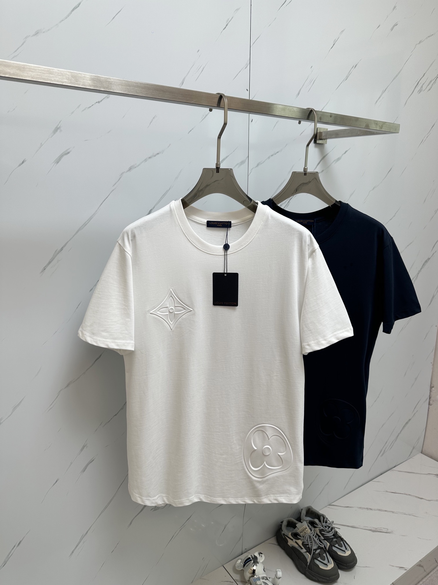 Louis Vuitton Clothing T-Shirt Embroidery Unisex Cotton Spring/Summer Collection Fashion Short Sleeve