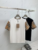 Burberry Clothing T-Shirt Embroidery Unisex Cotton Spring/Summer Collection Fashion Short Sleeve